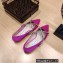 Jimmy Choo GENEVI Pointed-Toe Flats Satin Fuchsia with Crystal Chain 2023
