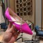 Jimmy Choo GENEVI Pointed-Toe Flats Satin Fuchsia with Crystal Chain 2023