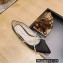 Jimmy Choo GENEVI Pointed-Toe Flats Satin Black with Crystal Chain 2023