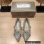 Jimmy Choo GENEVI Pointed-Toe Flats Silver with Crystal Chain 2023