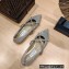 Jimmy Choo GENEVI Pointed-Toe Flats Silver with Crystal Chain 2023