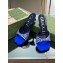 Gucci Heel 6.5cm slide sandals silk satin with crystals 749663 Blue 2023