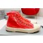 Balenciaga Paris High Top Women/Men Sneakers in Fully destroyed cotton and rubber Red 2023