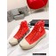Balenciaga Paris High Top Women/Men Sneakers in Fully destroyed cotton and rubber Red 2023