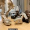 Jimmy Choo Heel 12cm Platform 4cm ISRA Sandals Glitter Beige 2023