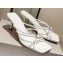 Jimmy Choo Heel 7cm Indiya Nappa Leather Mules White with Crystal Hearts 2023