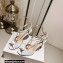 Jimmy Choo Heel 10cm Champagne Sacora Sandals with Pearl Embellishment 2023