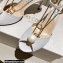 Jimmy Choo Heel 8.5cm Champagne Sacora Sandals with Pearl Embellishment 2023