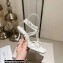 Jimmy Choo Heel 8.5cm Indiya Sandals White with Crystal Hearts 2023