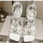 Jimmy Choo Heel 8.5cm Indiya Sandals White with Crystal Hearts 2023