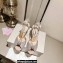 Jimmy Choo Heel 8.5cm Nude Suede Sacora Sandals with Hotfix Crystals and Sphere Detail 2023