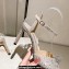 Jimmy Choo Heel 8.5cm Nude Suede Sacora Sandals with Hotfix Crystals and Sphere Detail 2023