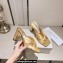 Jimmy Choo Heel 8cm Avenue Nappa Leather Mules Gold 2023