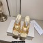 Jimmy Choo Heel 8cm Avenue Nappa Leather Mules Gold 2023