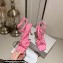 Jimmy Choo Heel 8.5cm Indiya Sandals Pink with Crystal Hearts 2023