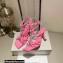 Jimmy Choo Heel 8.5cm Indiya Sandals Pink with Crystal Hearts 2023