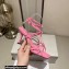 Jimmy Choo Heel 8.5cm Indiya Sandals Pink with Crystal Hearts 2023