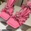 Jimmy Choo Heel 8.5cm Indiya Sandals Pink with Crystal Hearts 2023