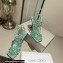 Jimmy Choo Heel 10cm Indiya Sandals Green with Crystal Hearts 2023