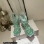 Jimmy Choo Heel 10cm Indiya Sandals Green with Crystal Hearts 2023