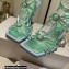 Jimmy Choo Heel 10cm Indiya Sandals Green with Crystal Hearts 2023