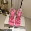 Jimmy Choo Heel 10cm Indiya Sandals Pink with Crystal Hearts 2023