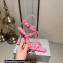 Jimmy Choo Heel 10cm Indiya Sandals Pink with Crystal Hearts 2023