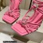 Jimmy Choo Heel 10cm Indiya Sandals Pink with Crystal Hearts 2023