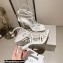 Jimmy Choo Heel 10cm Indiya Sandals White with Crystal Hearts 2023