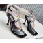 Jimmy Choo Heel 8.5cm Amiral Sandals Black with Beaded Raffia 2023