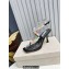 Jimmy Choo Heel 8.5cm Amiral Sandals Black with Beaded Raffia 2023