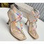 Jimmy Choo Heel 8.5cm Amiral Sandals Beige with Beaded Raffia 2023