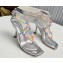 Jimmy Choo Heel 8.5cm Amiral Sandals Silver with Beaded Raffia 2023
