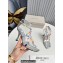 Jimmy Choo Heel 8.5cm Amiral Sandals Silver with Beaded Raffia 2023