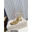 Jimmy Choo Heel 8.5cm Amiral Sandals Gold with Beaded Raffia 2023