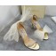 Jimmy Choo Heel 10.5cm Aveline Glitter Sandals Gold with Asymmetric Grosgrain Mesh Crystal Fascinator Bows 2023