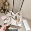 Jimmy Choo Heel 10cm Maisel Sandals White with Crystals 2023