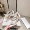 Jimmy Choo Heel 10cm Maisel Sandals White with Crystals 2023