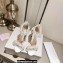 Jimmy Choo Heel 10cm Maisel Sandals White with Crystals 2023