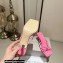 Jimmy Choo Heel 7cm Indiya Nappa Leather Mules Pink with Crystal Hearts 2023