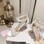 Jimmy Choo Heel 8cm Maisel Sandals White with Crystals 2023