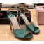Jimmy Choo Heel 10cm Sacora Sandals Satin Dark Green 2023