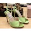 Jimmy Choo Heel 10cm Sacora Sandals Satin Light Green 2023