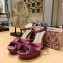 Jimmy Choo Heel 12cm Platform 4cm Heloise Sandals Satin Purple 2023