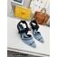 Fendi Heel 8cm Colibrì Canvas High-heeled slingbacks with embroidery Blue/Black 2023