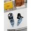 Fendi Heel 8cm Colibrì Canvas High-heeled slingbacks with embroidery Blue/Black 2023