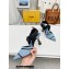 Fendi Heel 8cm Colibrì Canvas High-heeled slingbacks with embroidery Blue/Black 2023