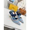 Fendi Heel 8cm Colibrì Canvas High-heeled slingbacks with embroidery Blue/Brown 2023