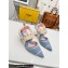 Fendi Heel 8cm Colibrì Canvas High-heeled slingbacks with embroidery Blue/Pink 2023