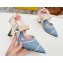 Fendi Heel 8cm Colibrì Canvas High-heeled slingbacks with embroidery Blue/Pink 2023